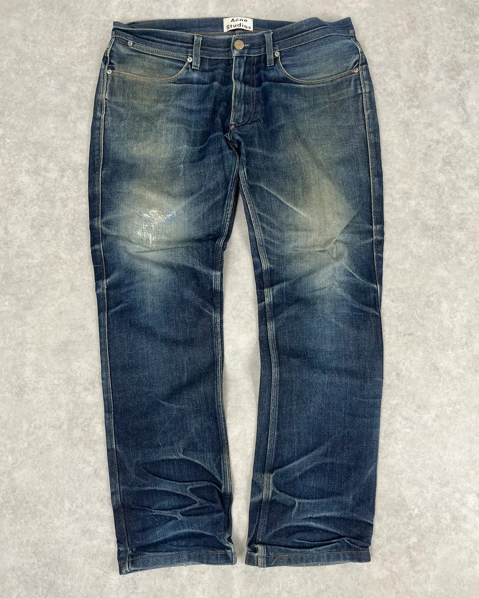 Acne Studios Navy Faded Rebel Denim Jeans