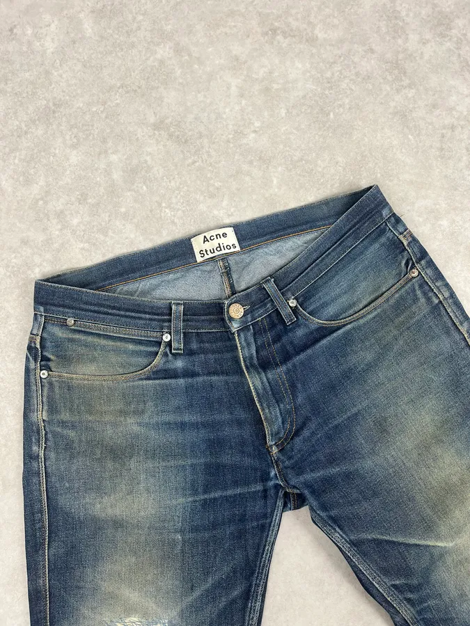 Acne Studios Navy Faded Rebel Denim Jeans - Image 6