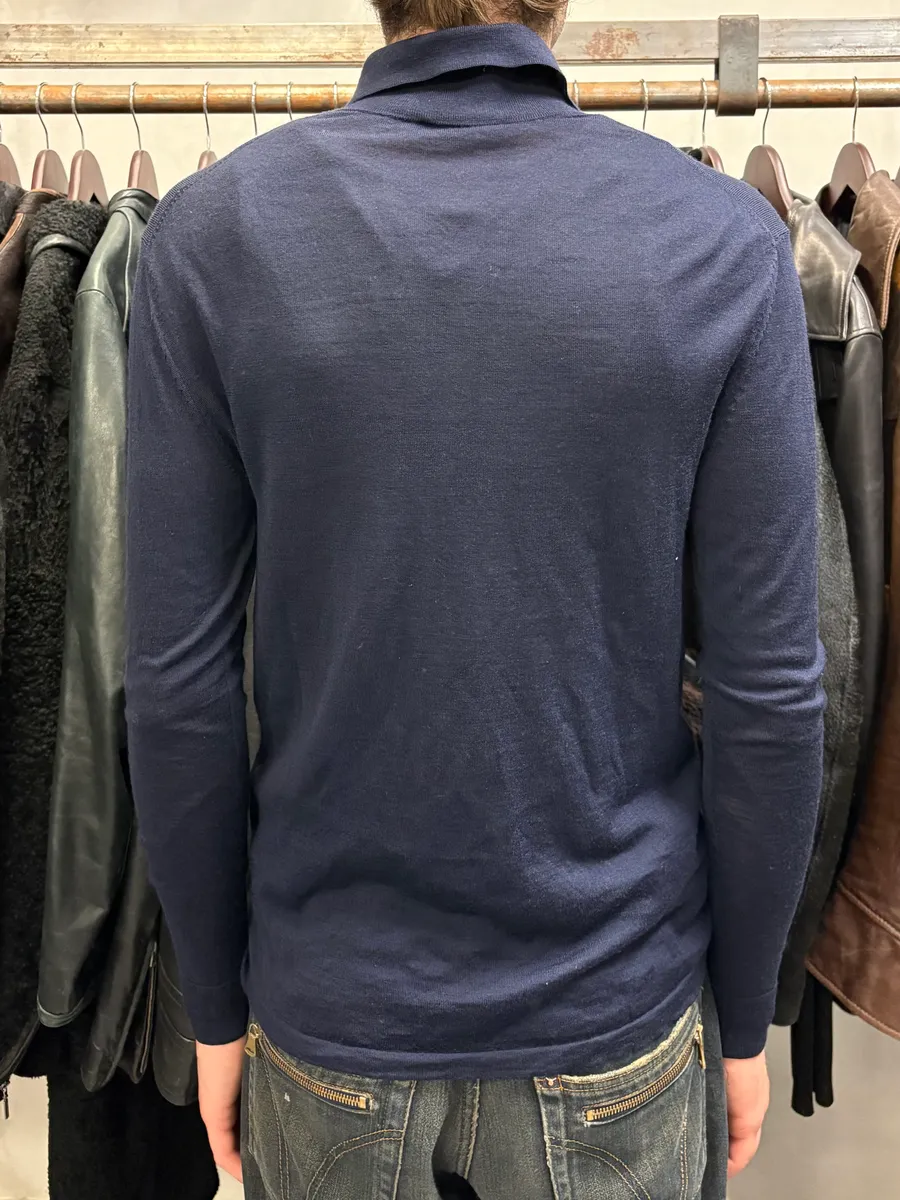 Acne Studios Navy Polo Sweater - Image 3