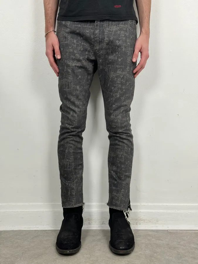 Acne Studios Needle Print Grey Effect Jeans - Image 2