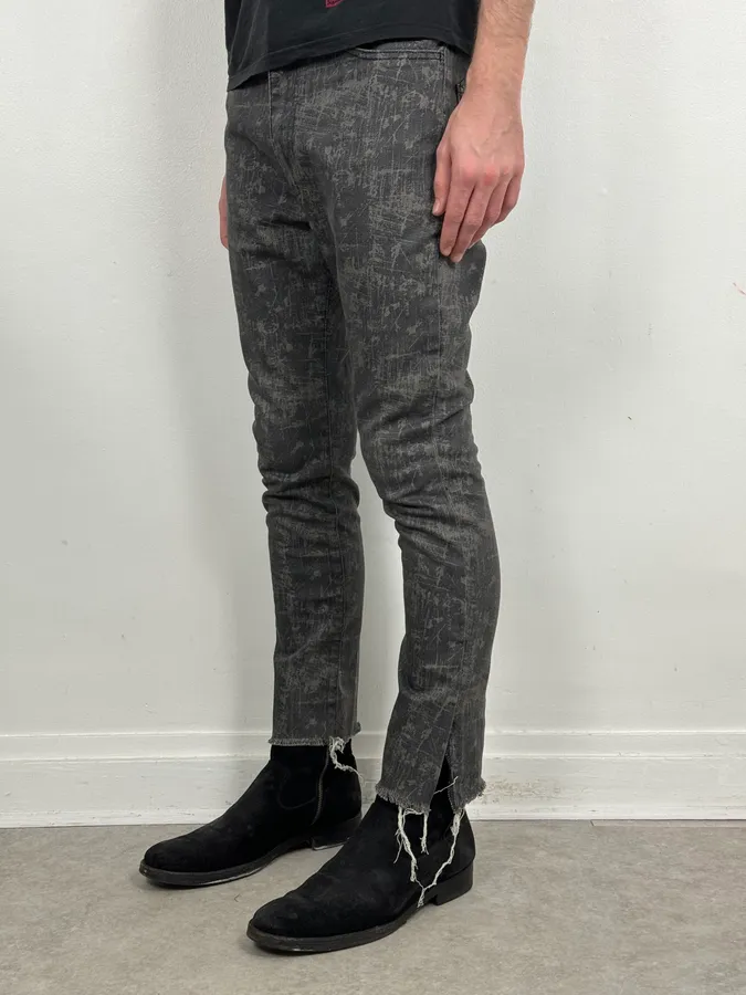 Acne Studios Needle Print Grey Effect Jeans - Image 3