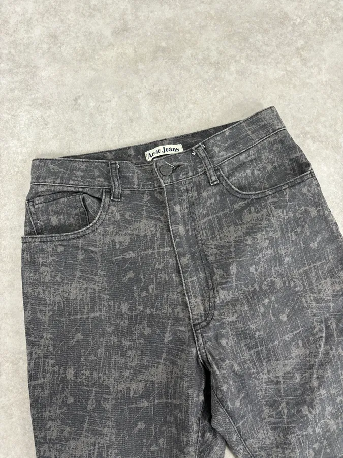Acne Studios Needle Print Grey Effect Jeans - Image 5