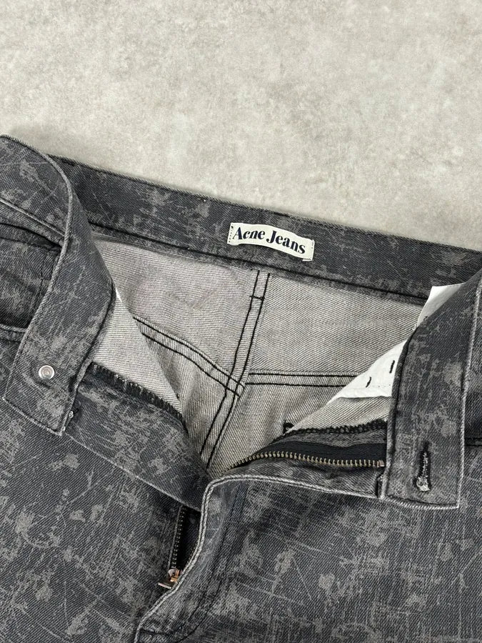 Acne Studios Needle Print Grey Effect Jeans - Image 9