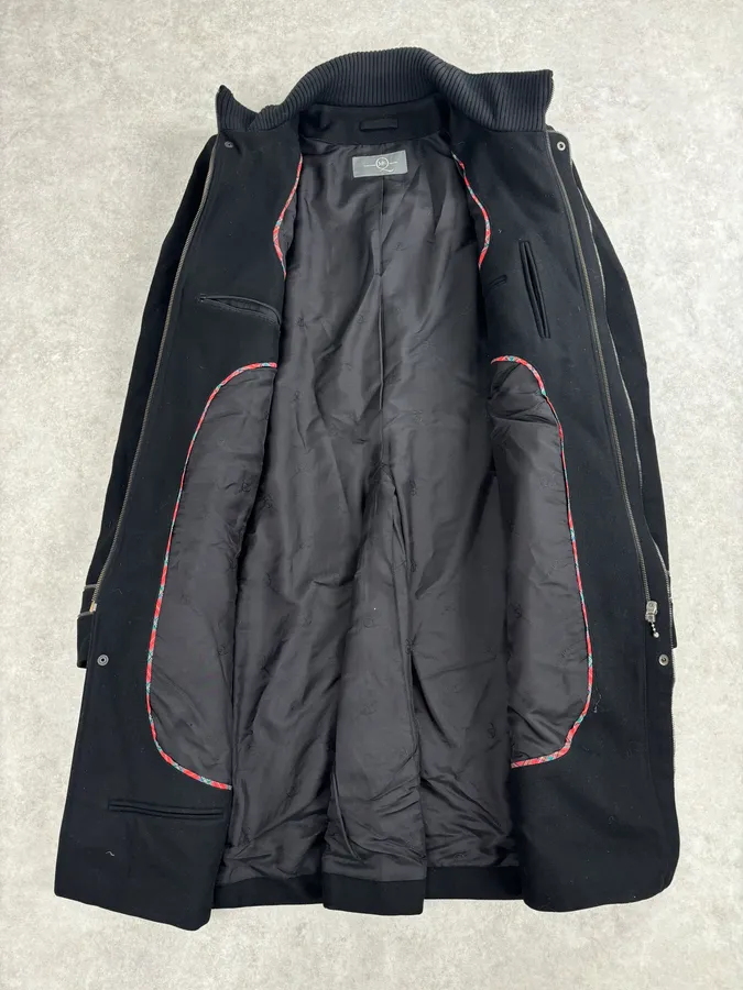 Alexander McQueen Black Long Wool Multi Zips Jacket - Image 7