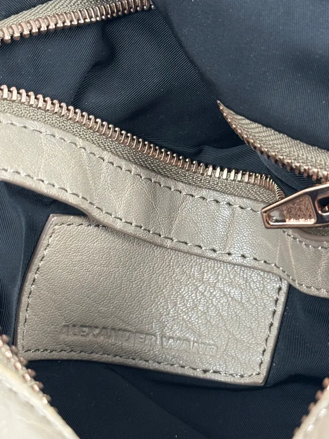 Alexander Wang Beige Studded Grained Leather Handle Bag - Image 11