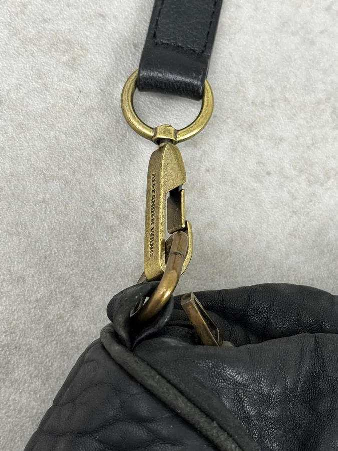 Alexander Wang Black & Gold Spikes Grained Leather SHOULDER Bag - Image 12