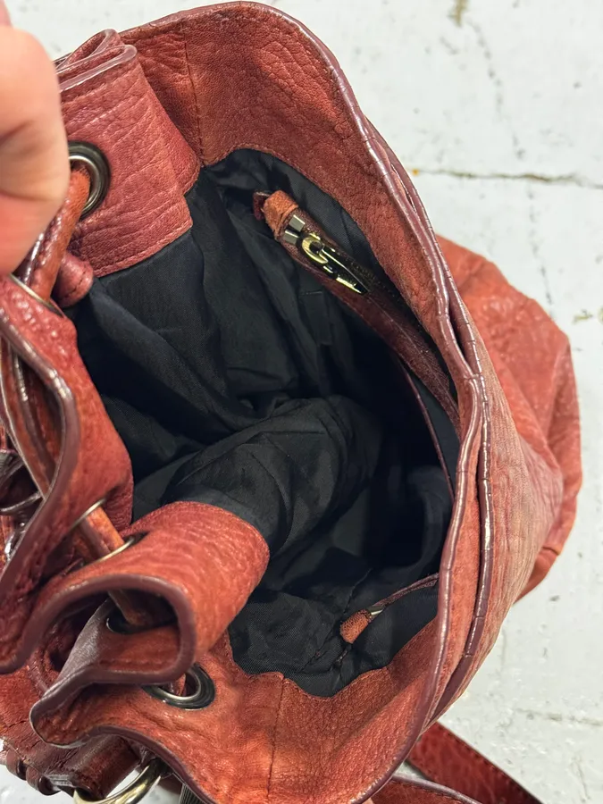 Alexander Wang Red Leather Studded Bucket Bag - Image 15