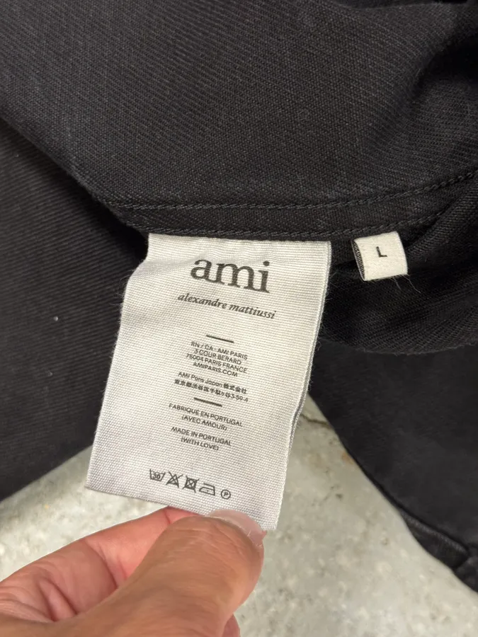 Ami Workwear Buttoned Black Cotton Jacket - Image 10