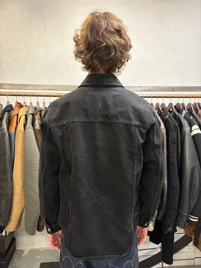 Ami Workwear Buttoned Black Cotton Jacket - Image 3