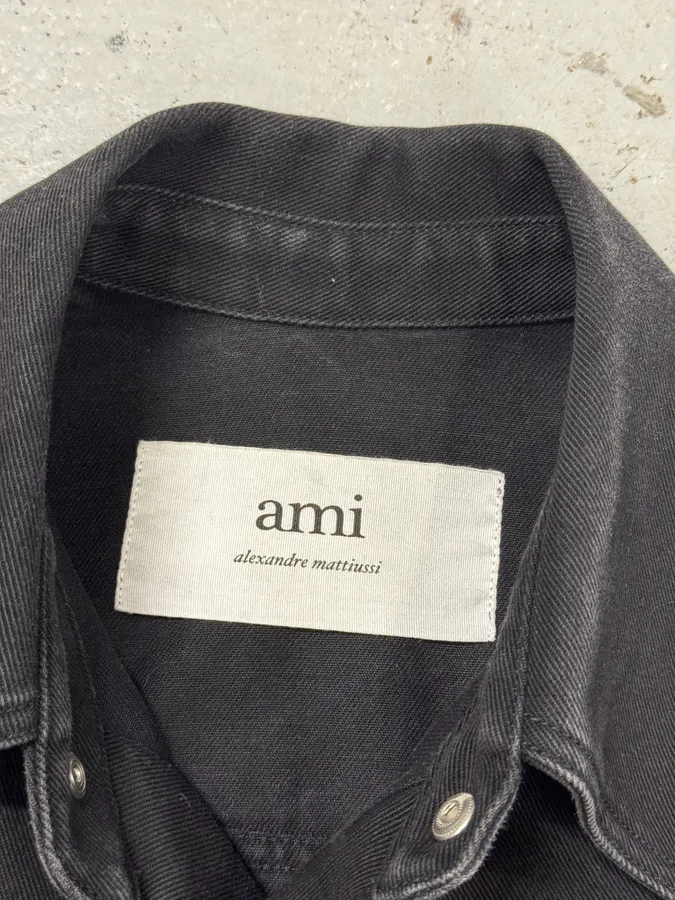 Ami Workwear Buttoned Black Cotton Jacket - Image 9