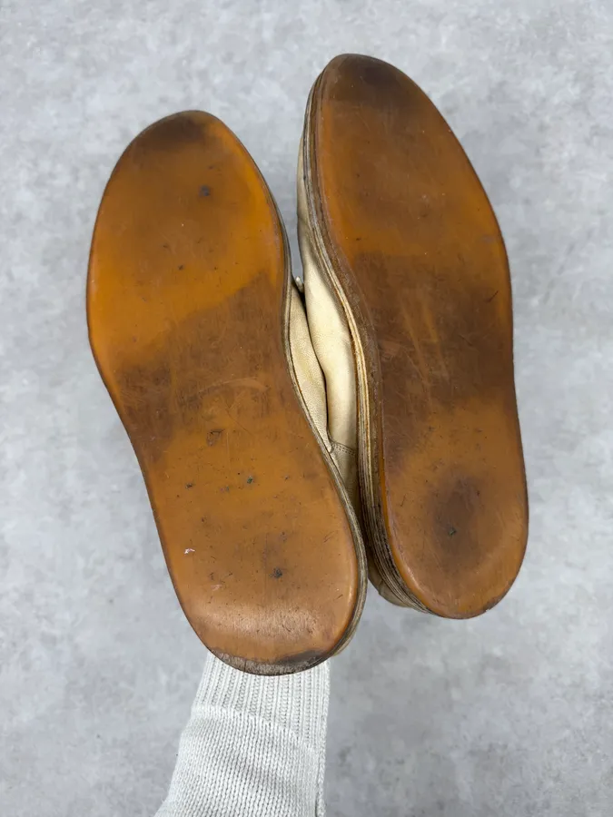 Ann Demeulemeester Beige Eroded Leather Boots - Image 5