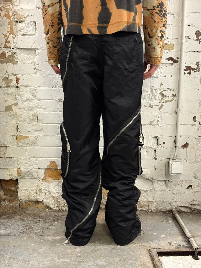 Archive Black Nylon Tornado Zip Pants - Image 3
