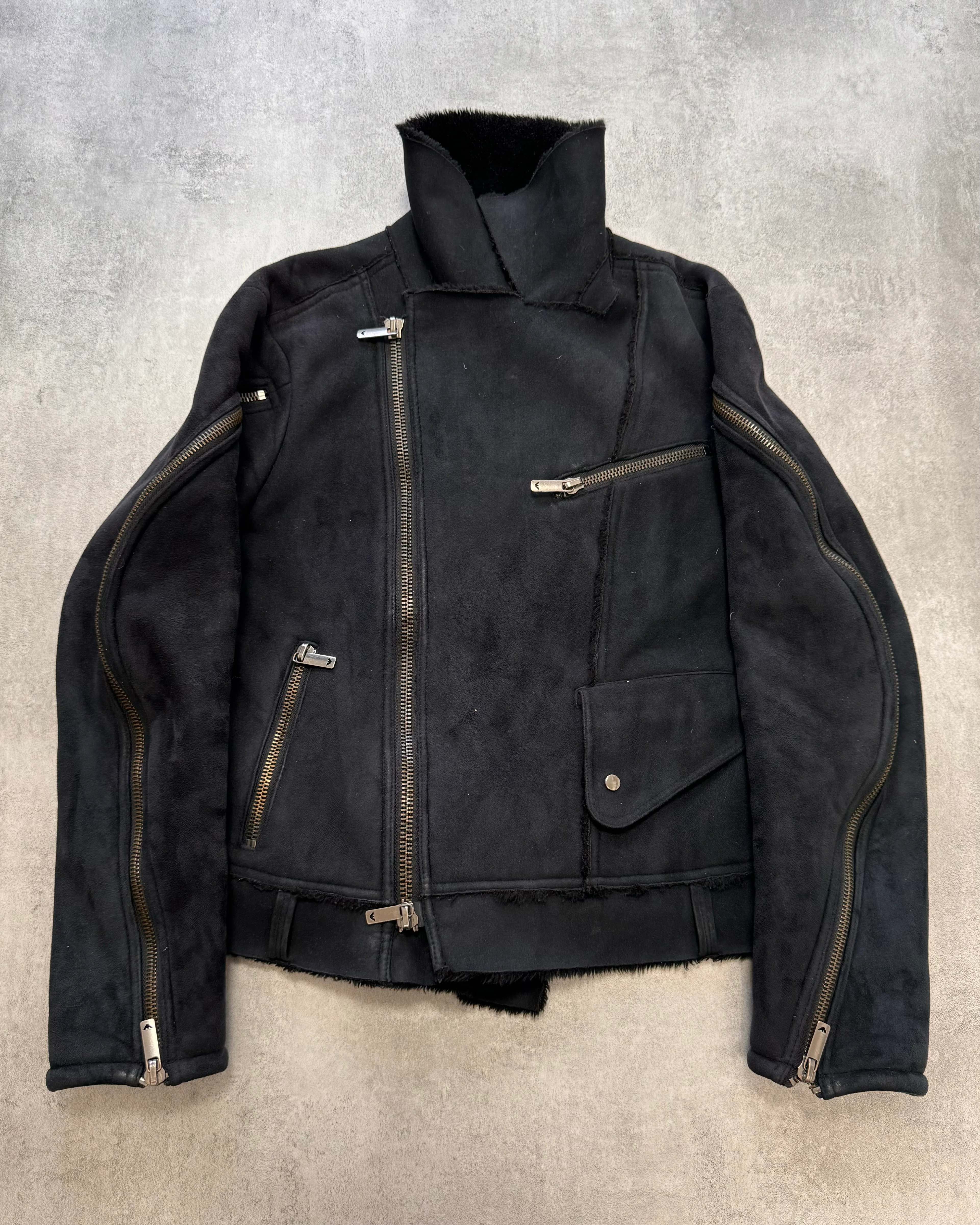 1990s Emporio Armani Arm Zip Asymmetrical Jacket - Image 2