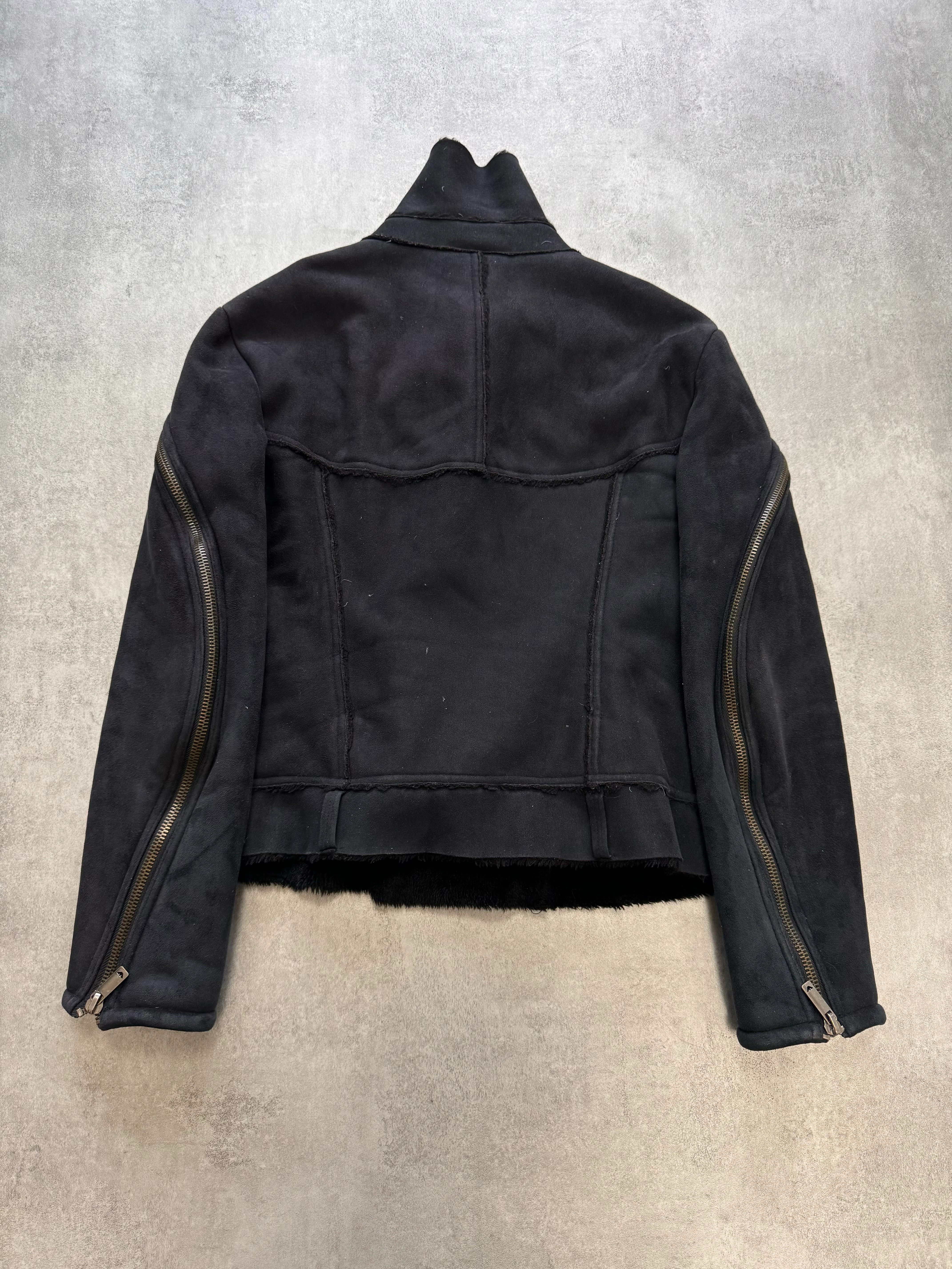 1990s Emporio Armani Arm Zip Asymmetrical Jacket - Image 7