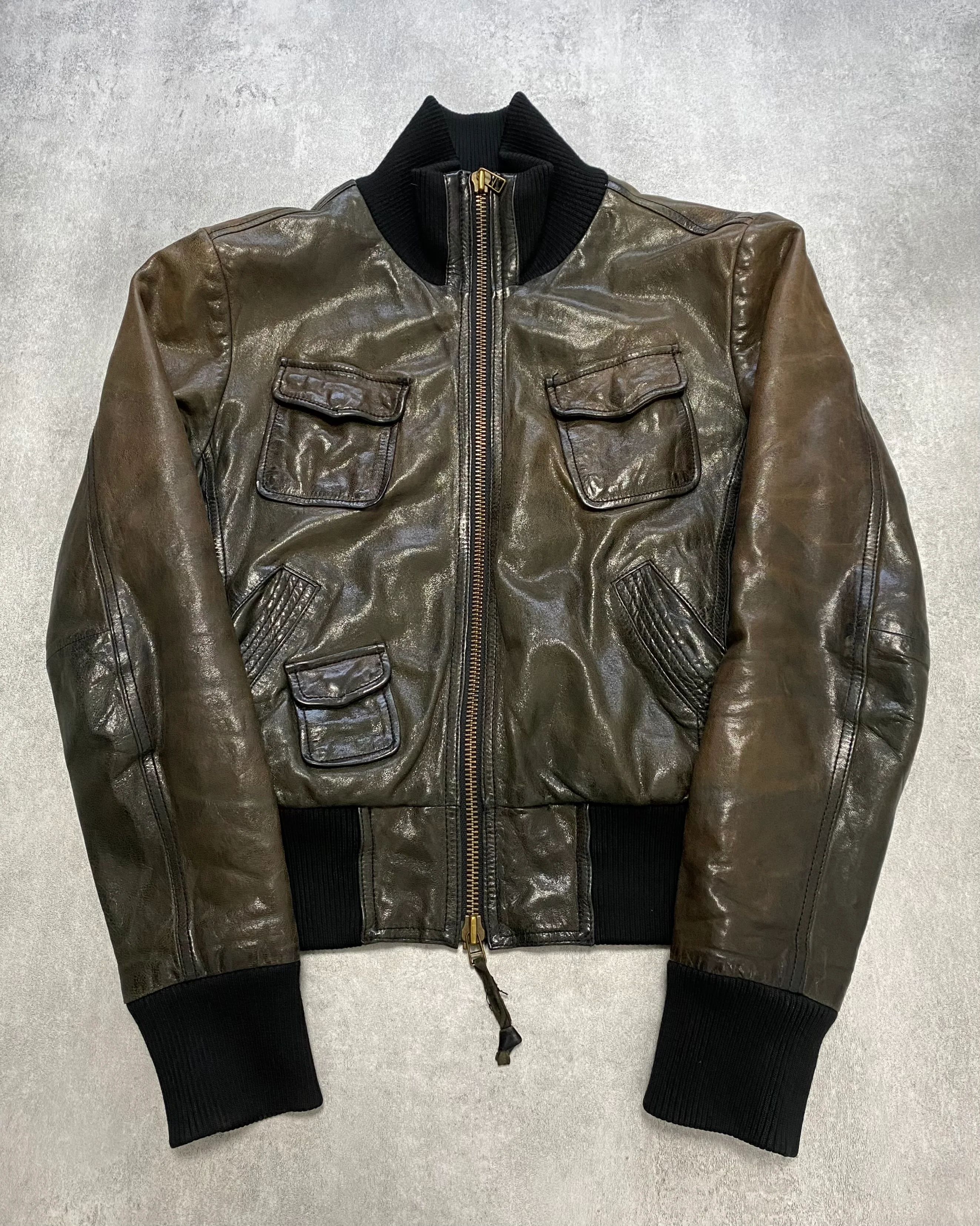 Armani Deep Forest Leather Jacket