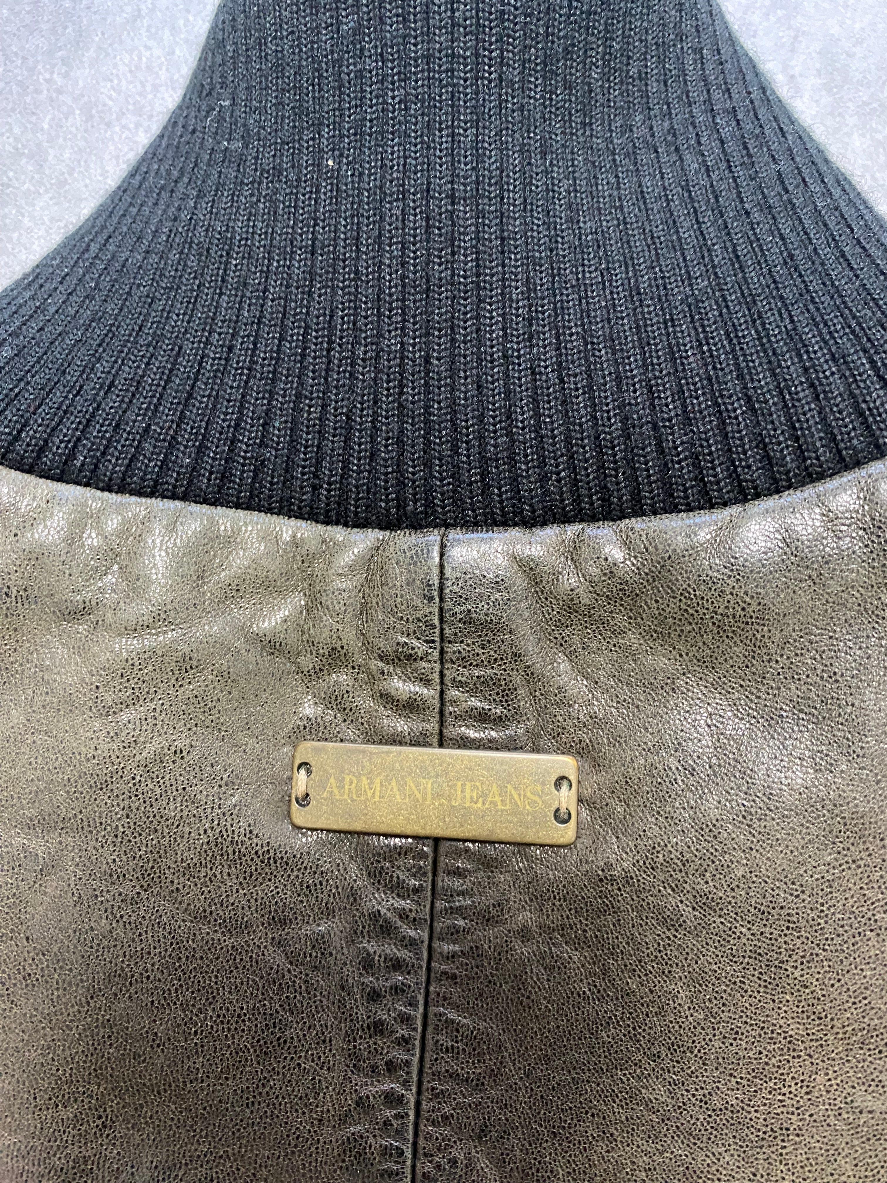 Armani Deep Forest Leather Jacket - Image 5