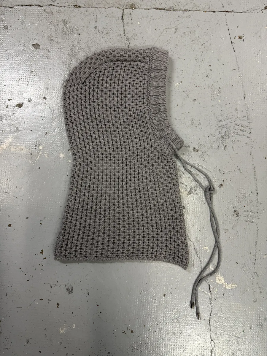 Armani Collezioni Grey Wool Waffled Hood - Image 6