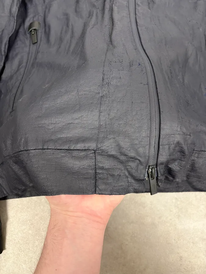 Armani Collezioni Navy Waxed Light Jacket - Image 9
