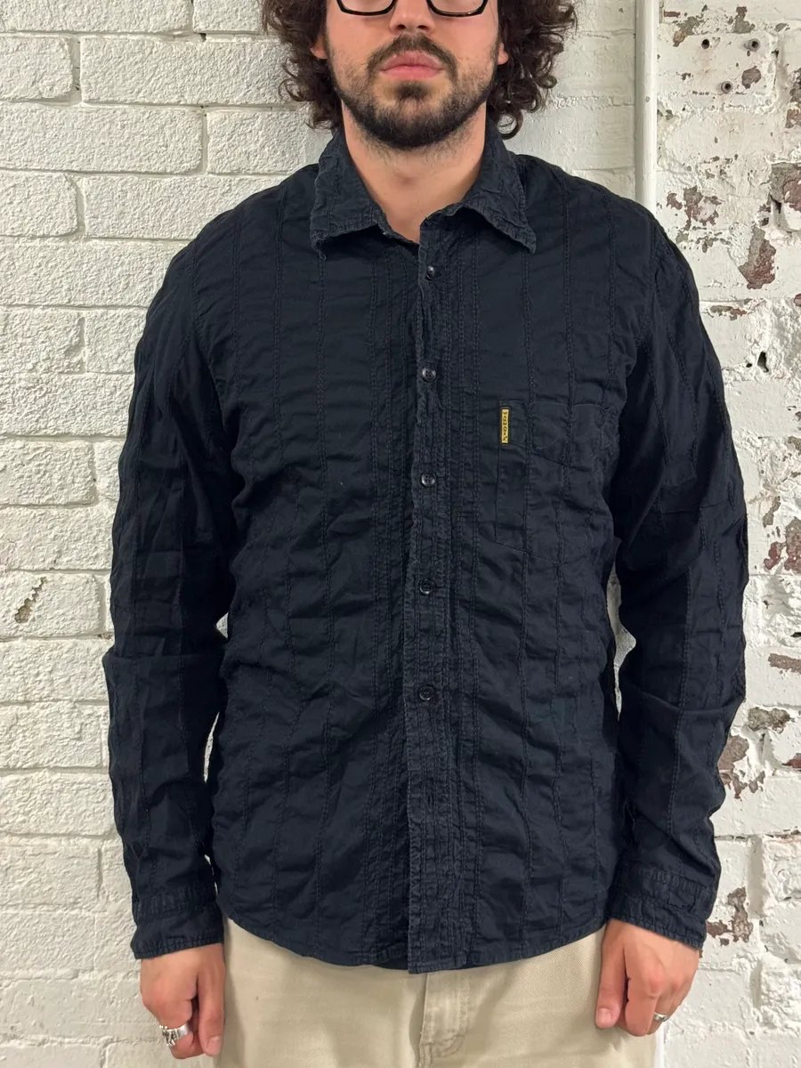 Armani Dark Navy Wrinkled Shirt