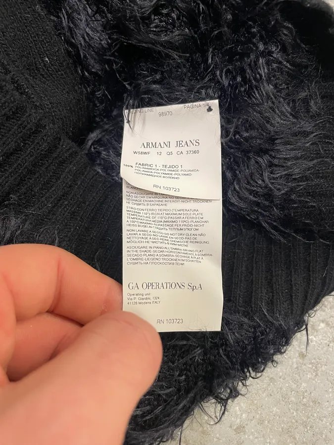 Armani Fur Effect Wool Dark Buttoned Longsleeves Cardigan - Image 10