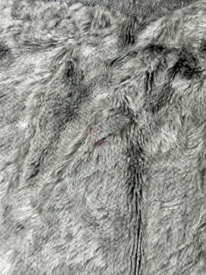 Armani Grey Velvet Faux Fur Jacket - Image 11