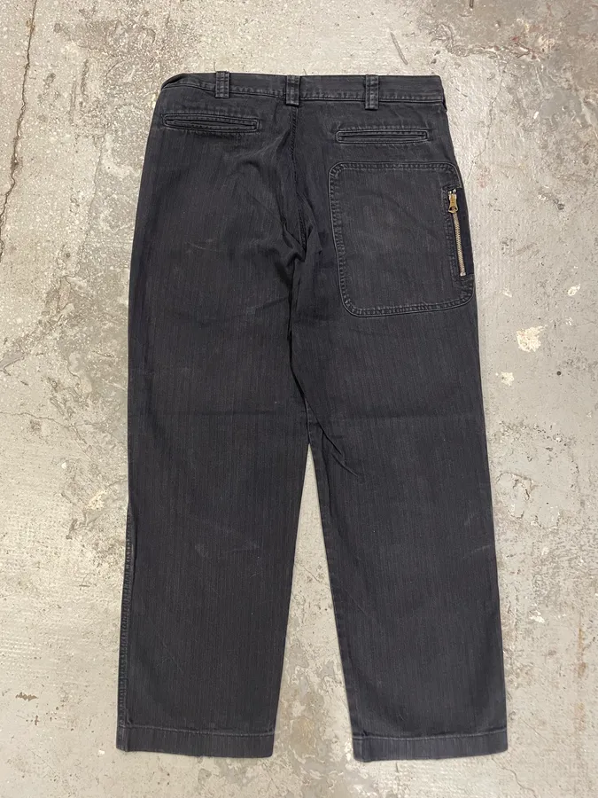 Armani Minimalist Grey Navy Cotton Pants - Image 9