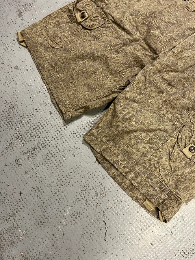 Armani Pattern Beige Cargo Shorts - Image 6