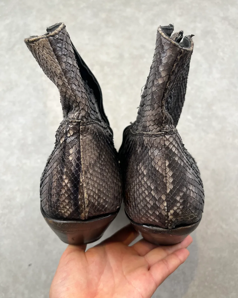 Artisanal Gradient Python Leather Cowboy Boots - Image 10