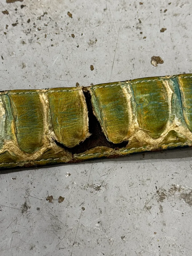 Artisanal Green & Blue Gradient Milanese Python Leather Belt - Image 7