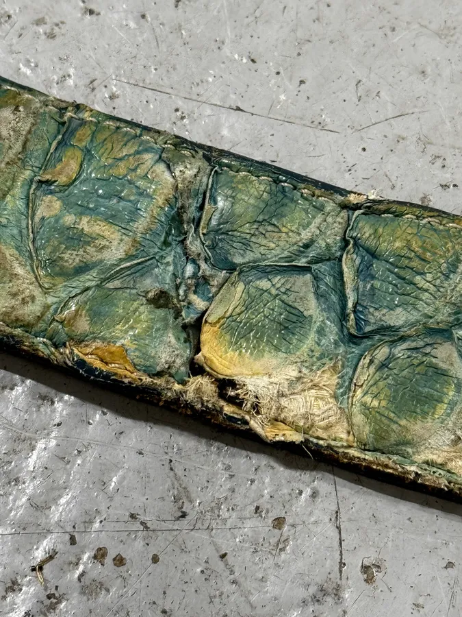 Artisanal Green & Blue Gradient Milanese Python Leather Belt - Image 8
