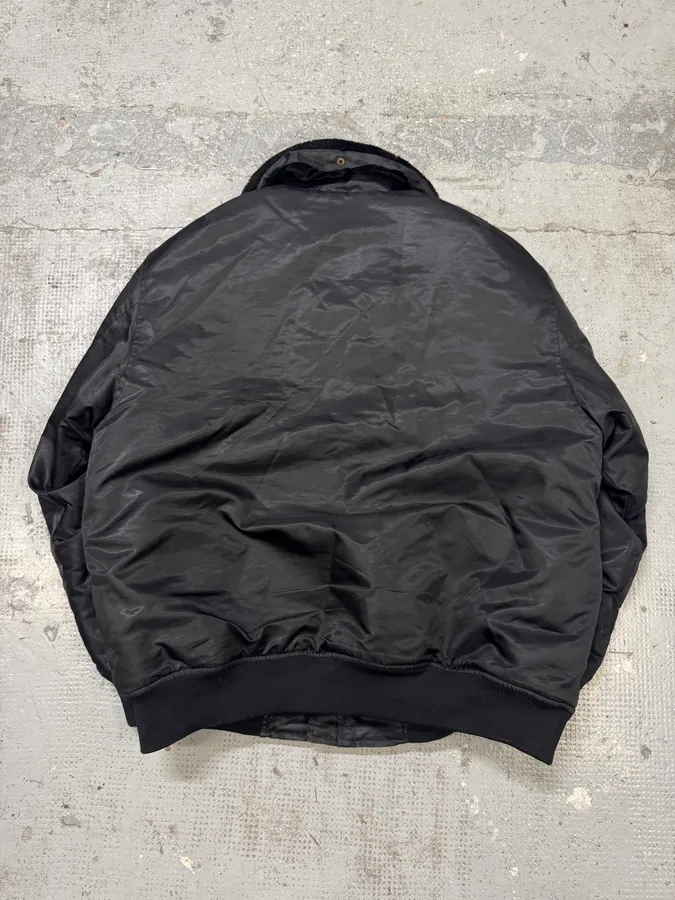 Avirex Black Fur Collar Bomber Jacket - Image 6