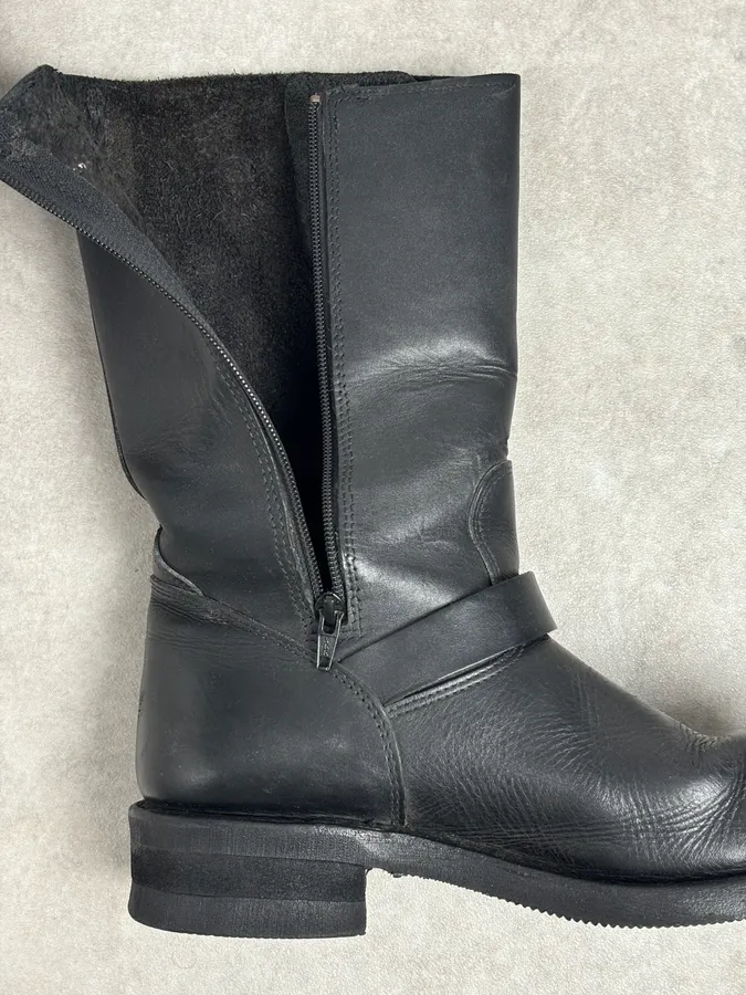 Avirex Black Leather Engineer Boots - Image 10
