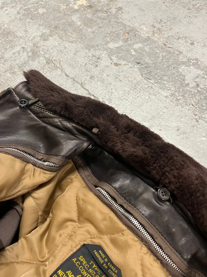 Avirex Brown Mafia Leather Pure Aviator Jacket - Image 11