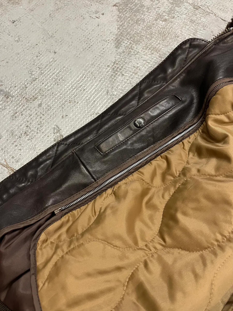 Avirex Brown Mafia Leather Pure Aviator Jacket - Image 12