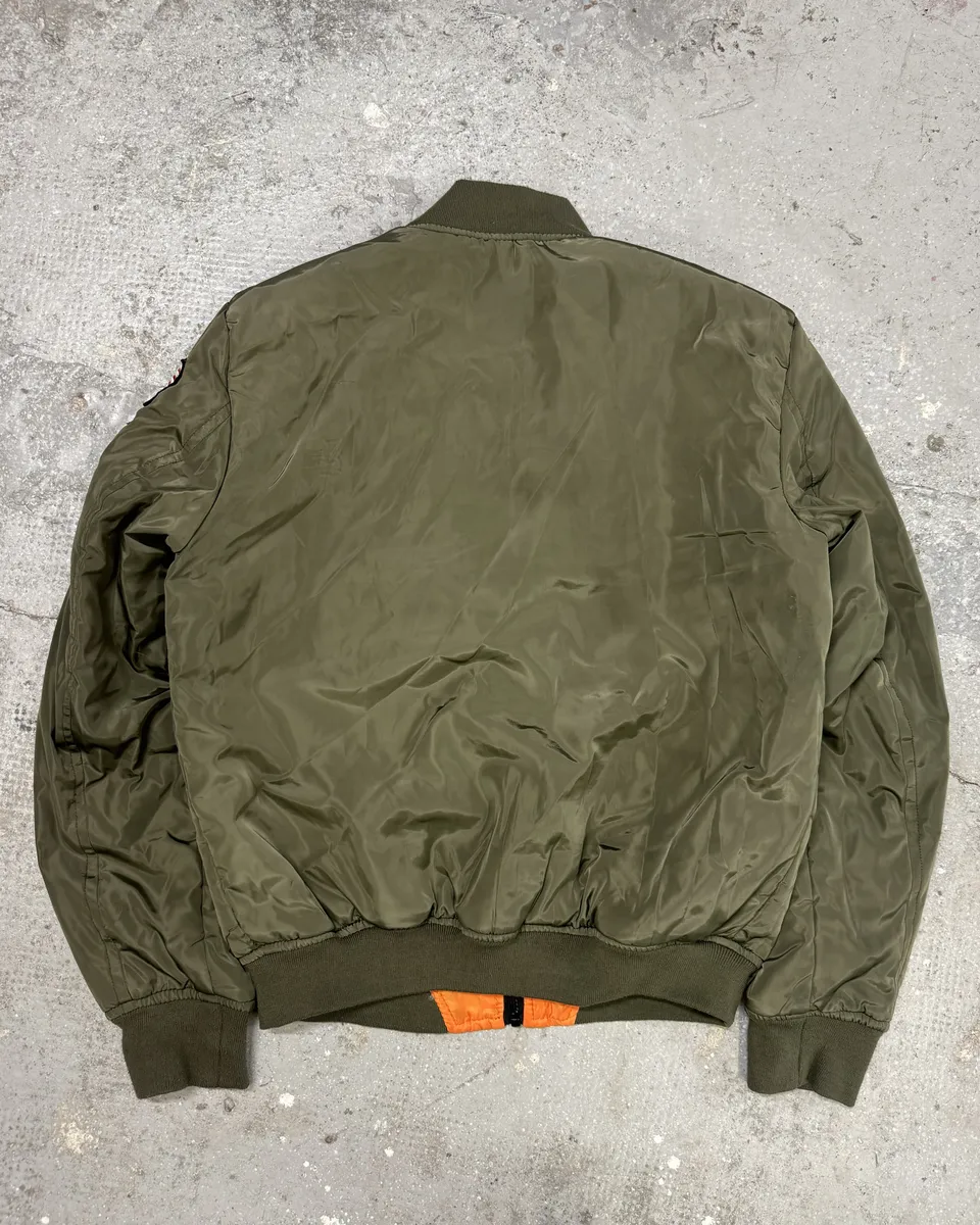 Avirex Olive Military Pilot Bomber Jacket - Image 2