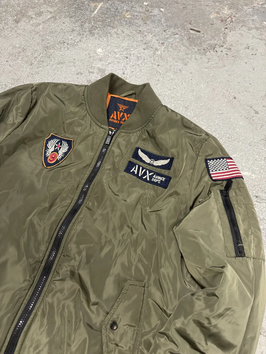 Avirex Olive Military Pilot Bomber Jacket - Image 6