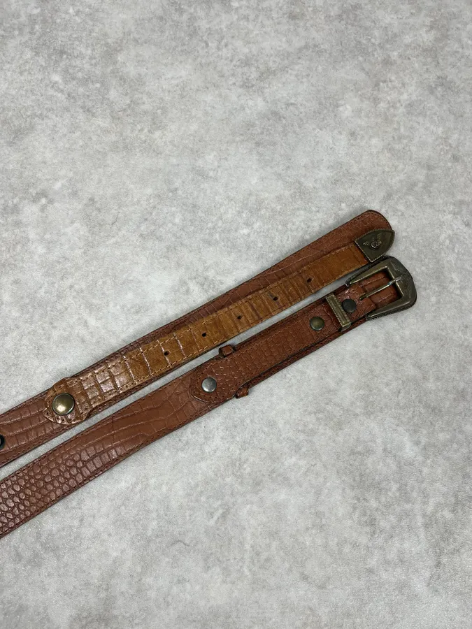 AW1986 Giorgio Armani Brown Leather Belt - Image 4