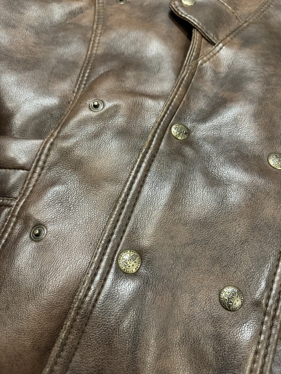 AW1986 Giorgio Armani Brown Shearling Leather Jacket - Image 9