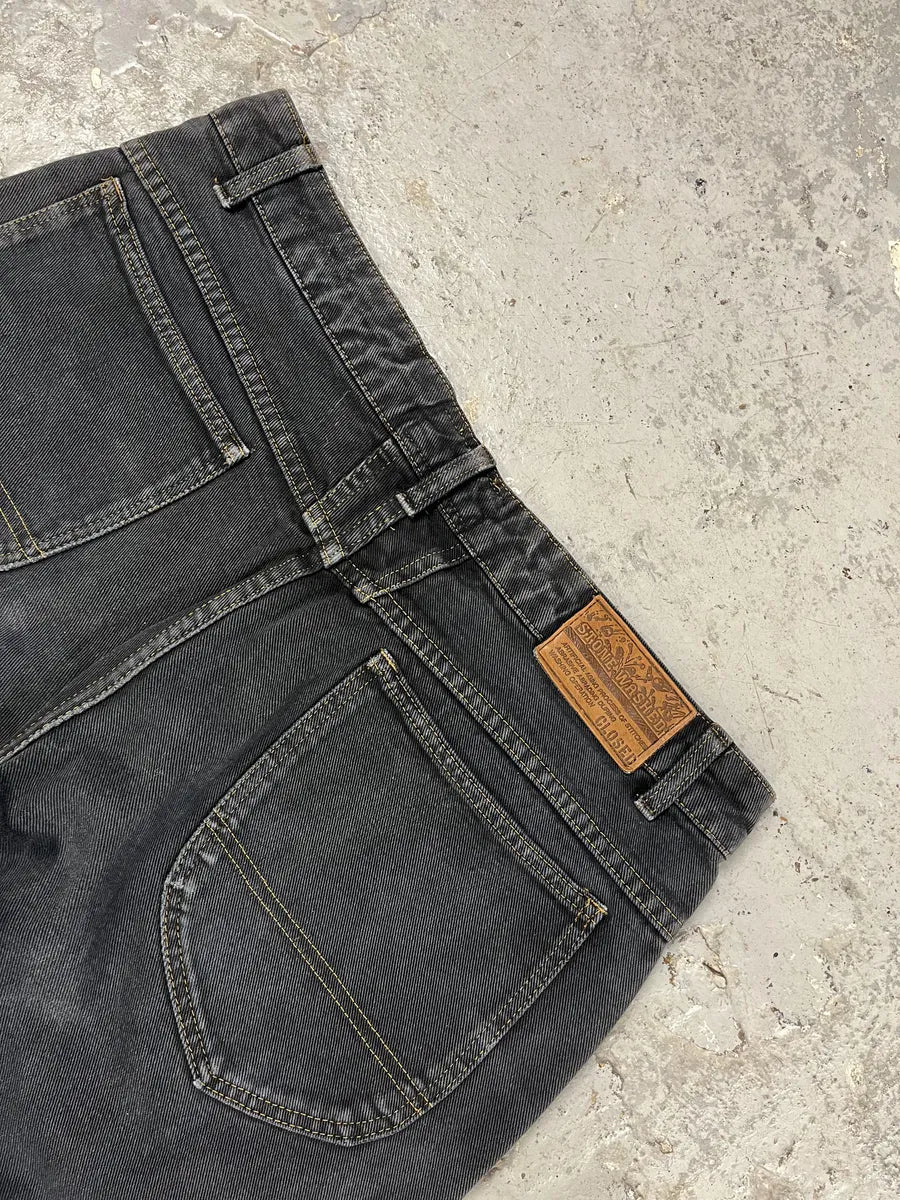 AW1987 Closed Stone Washed Denim Grey Pants (L) - Image 8