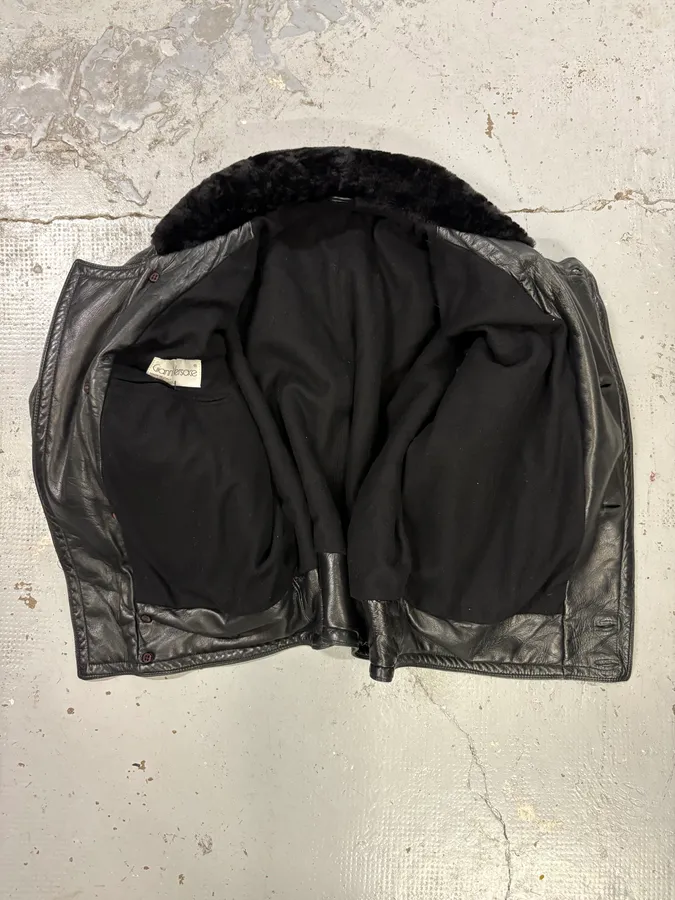 AW1992 Gianni Versace Black Leather Quilted Bomber Jacket - Image 7