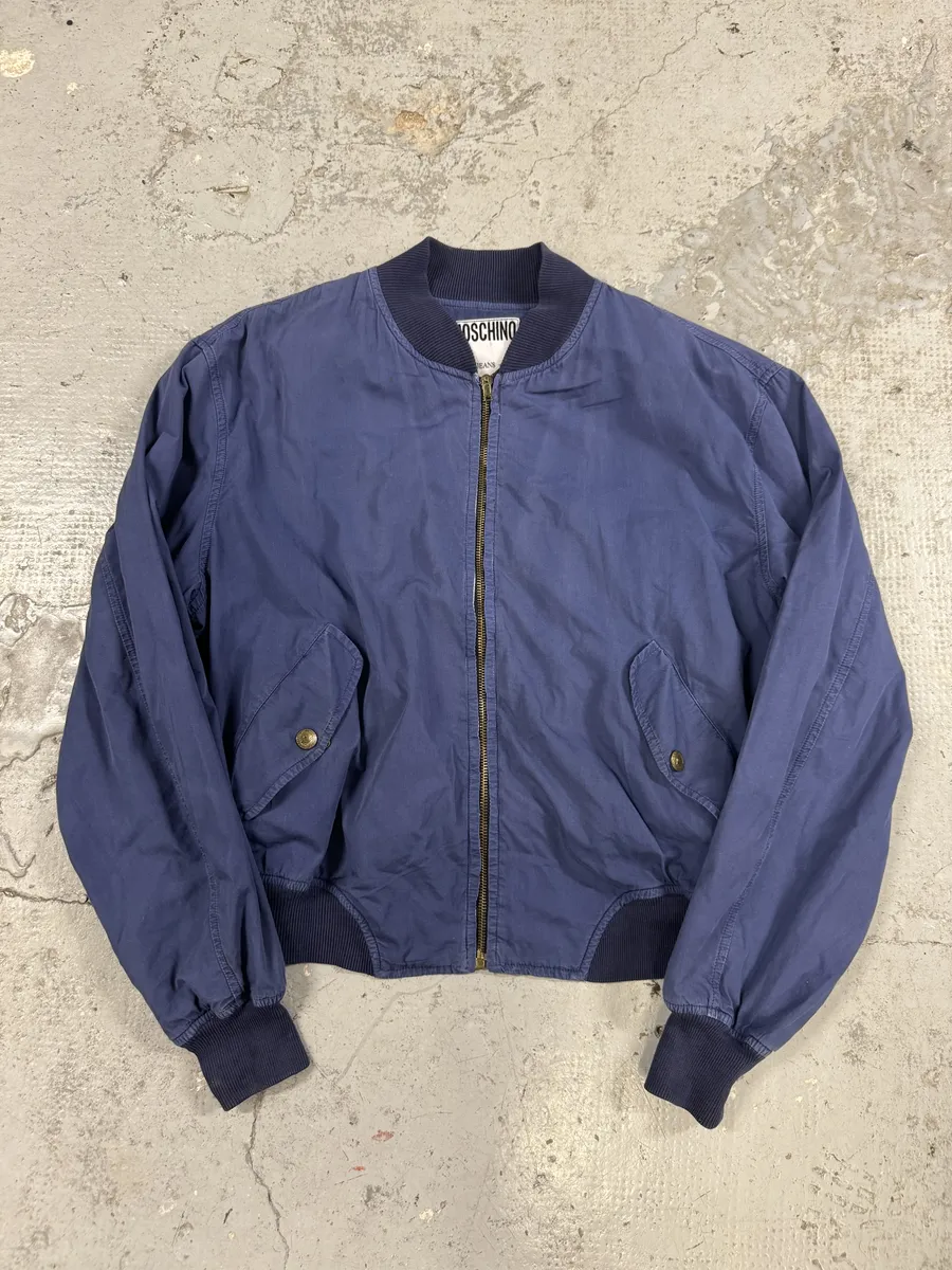 AW1994 Moschino Blue Relaxed Bomber Jacket - Image 5