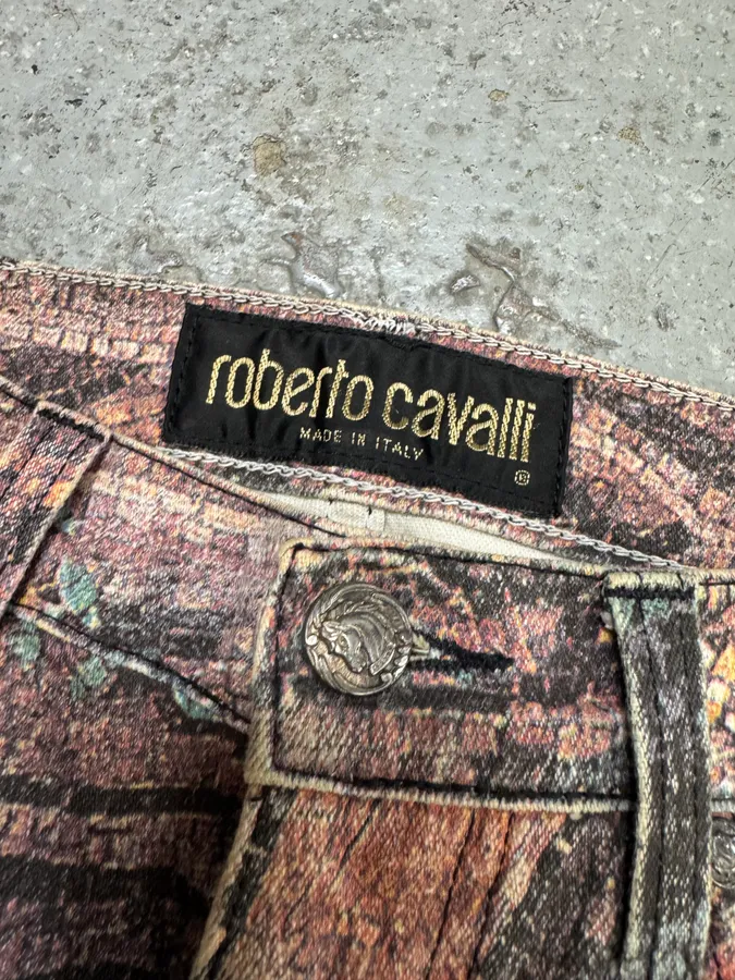 AW1994 Roberto Cavalli Legend Full Art Print Medieval Pants - Image 4