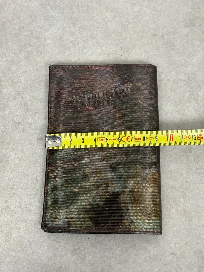 AW1995 Jean Paul Gaultier World Eroded Green Leather Wallet - Image 8