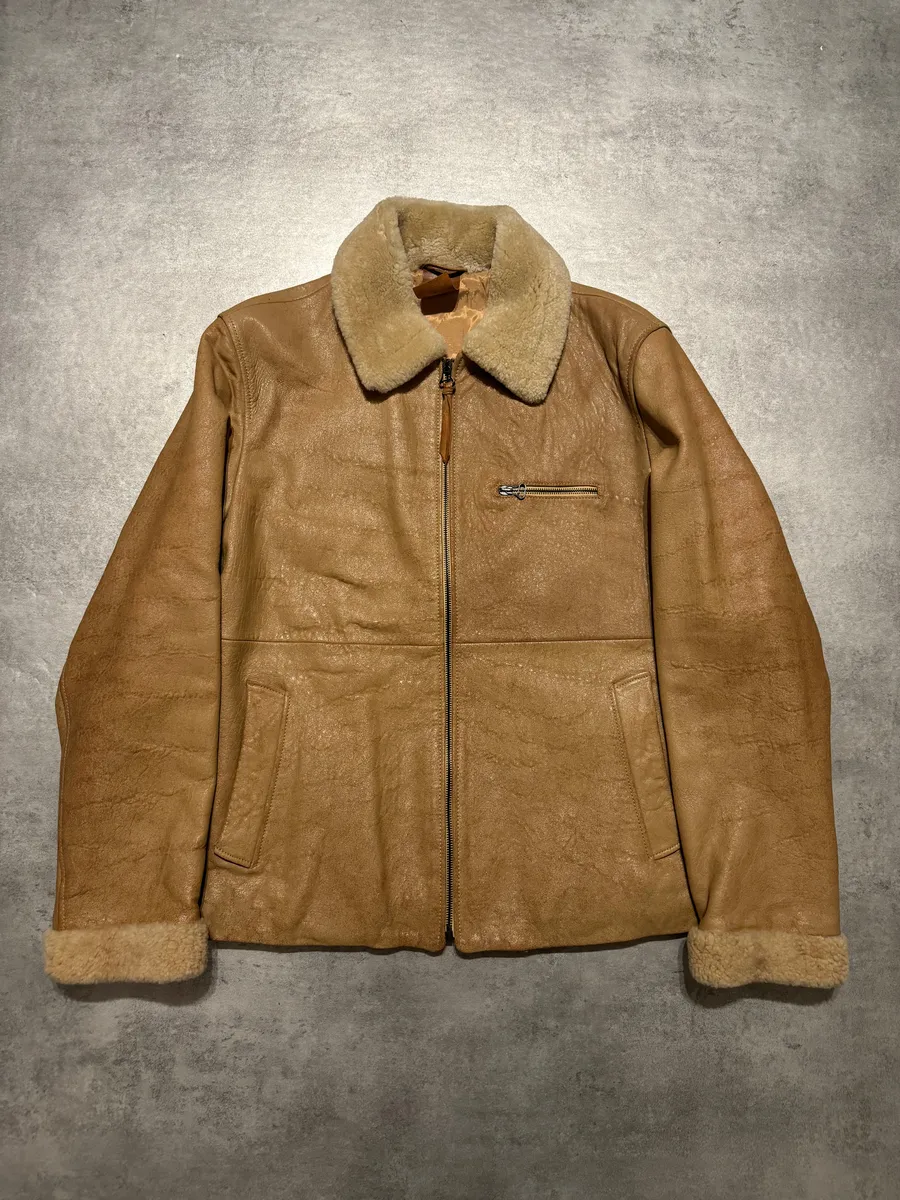 AW1996 Dolce & Gabbana Raw Shealing Beige Leather Jacket - Image 5