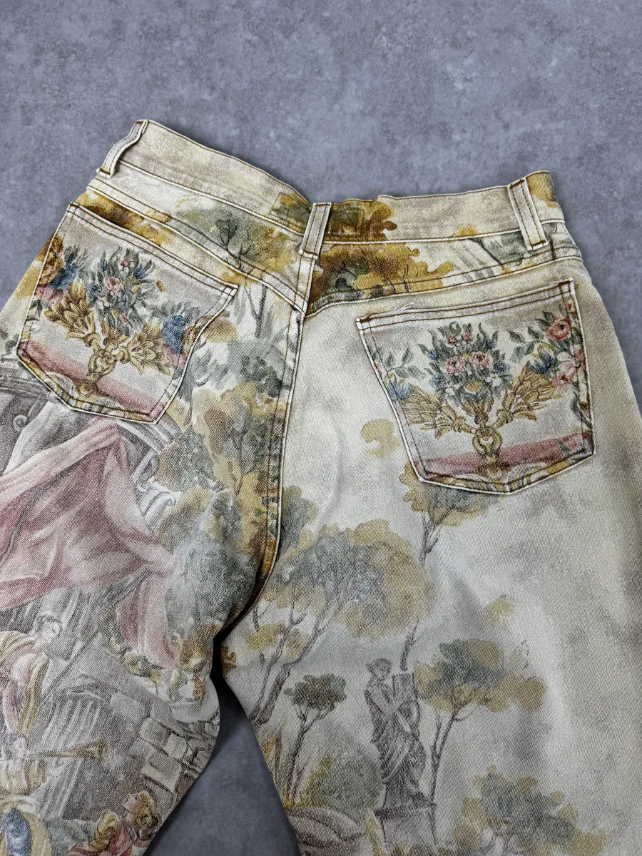 AW1996 Roberto Cavalli Roman Landscape Beige Pants - Image 7