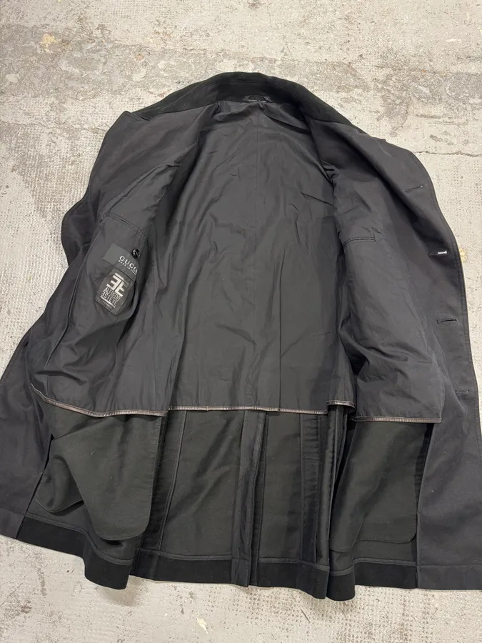 AW1997 Gucci Black Buttoned Coat - Image 6
