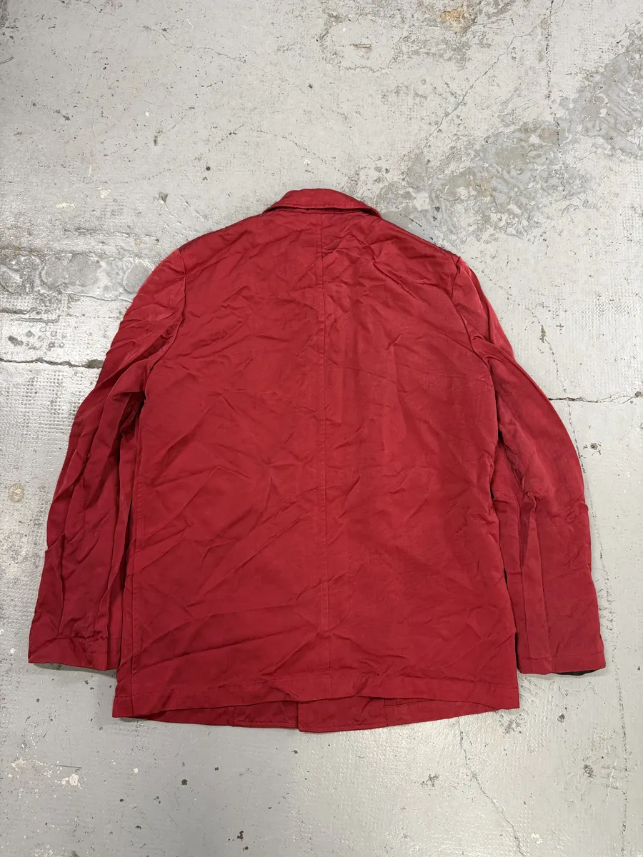 AW1998 Comme des Garçons Homme Plus Red Contemporary Pleated Blazer Jacket - Image 7