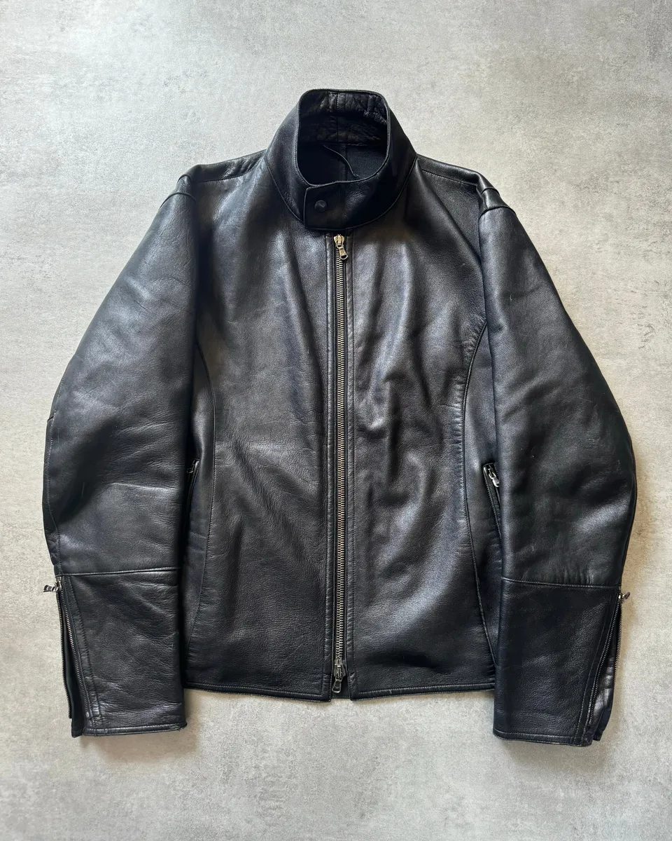 AW1998 Emporio Armani Black Dark Samurai Lamb Leather Jacket