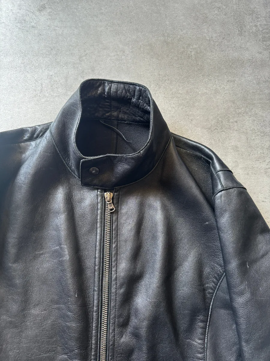 AW1998 Emporio Armani Black Dark Samurai Lamb Leather Jacket - Image 8
