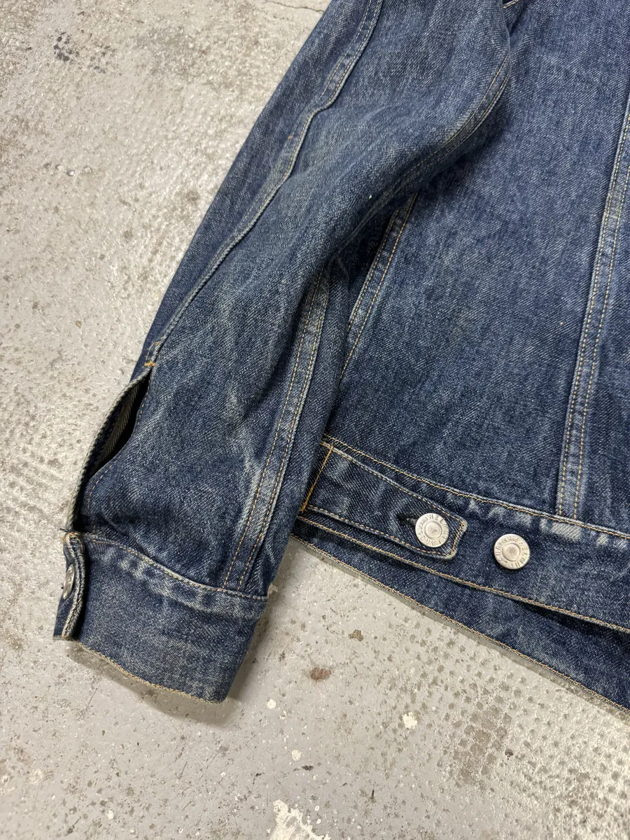 AW1998 Helmut Lang Raw Navy Blue Buttoned Jacket - Image 5